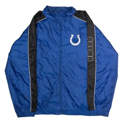 NFL Indianapolis Colts Mens Windbreaker Jacket Blue Nylon USA Colourblock XL