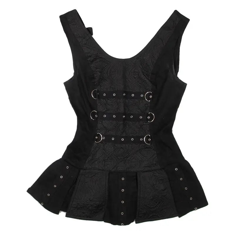 Womens Corset Top Black V-Neck Sleeveless M