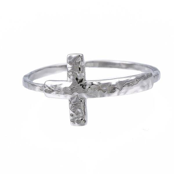 Non-Tarnish 304 Stainless Steel Cross Open Cuff Ring