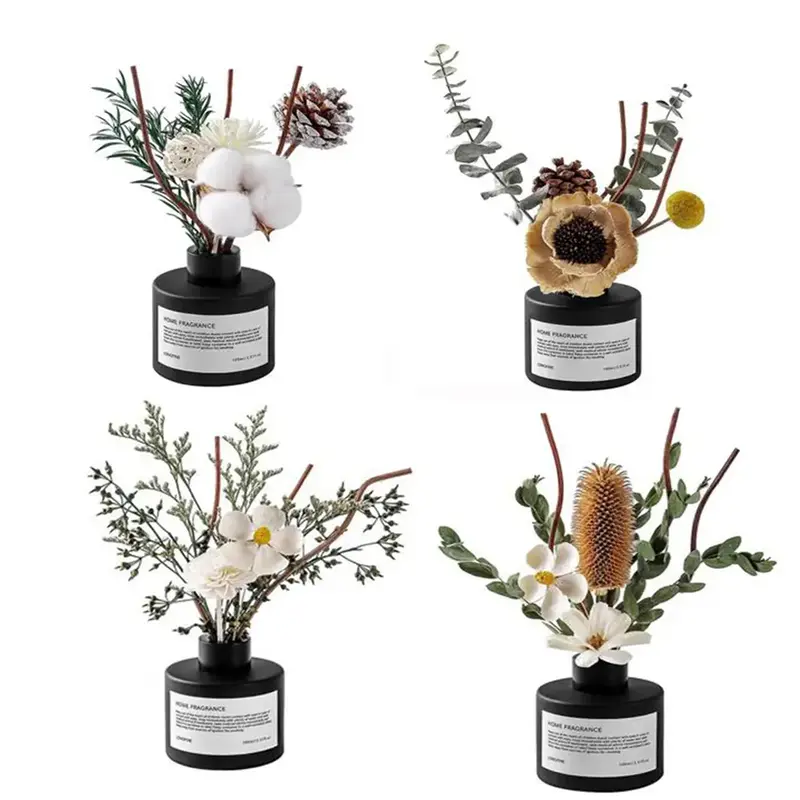 KBHOMFRA Jasmine Scent Reed Diffuser 3.38 oz with Stick Diffuser Dried Flower Home Fragrance Scent Essential Oil Christmas Be...