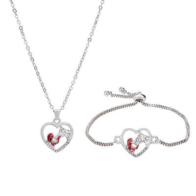 1Pc Alloy Heart Link Silder Bracelets