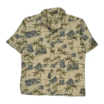 Paradise Coves Hawaiian Shirt - Medium Beige Silk