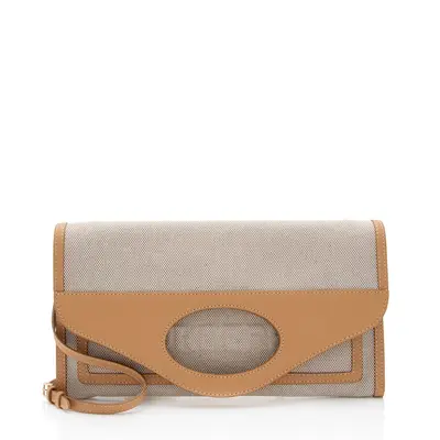 Pre-owned BURBERRY Canvas clutches & wristlets Logo Small Pocket Clutch Pristine Condition