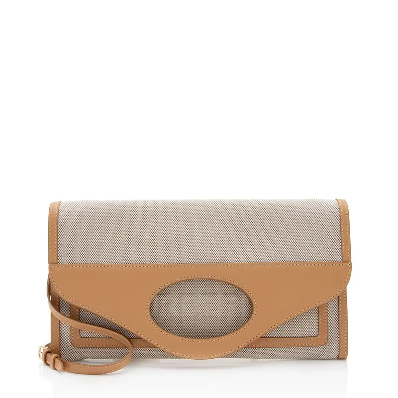 Pre-owned BURBERRY Canvas clutches & wristlets Logo Small Pocket Clutch Pristine Condition