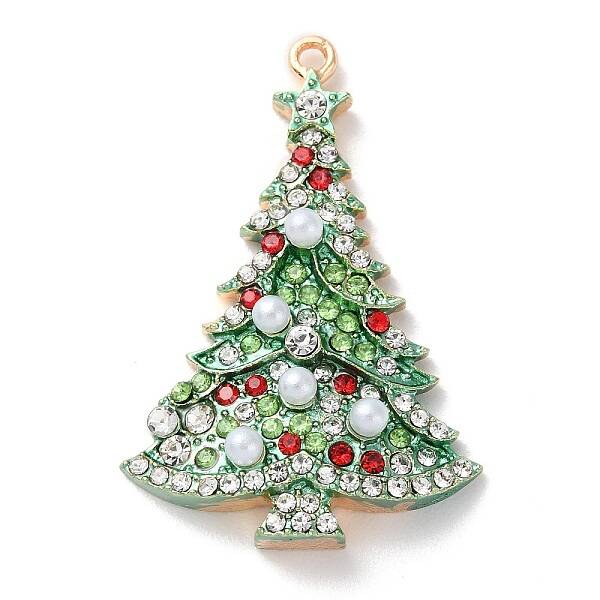 Christmas Zinc Alloy Rhinestone Pendnats