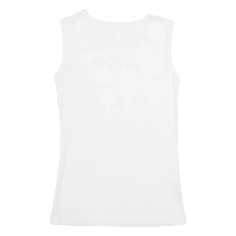 THE WHITE COMPANY Womens Vest White V-Neck Sleeveless UK 4