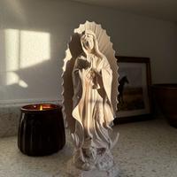 Virgin Mary Statue, Little Virgin of Guadalupe Decor Decorating Decoration Living Room White Religious Ornaments