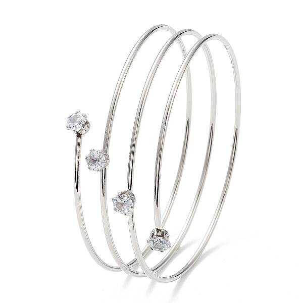 304 Stainless Steel Triple Loops Wire Wrap Bangle