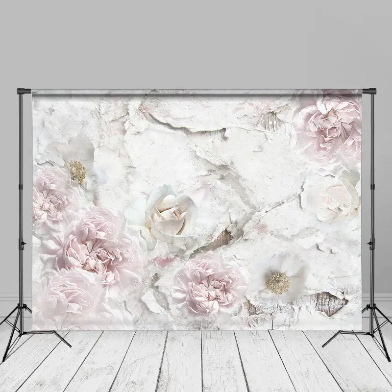 Shabby Floral Printed Wood Fine Art Photo Backdrop - Aperturee