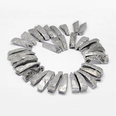 Electroplated Natural & Dyed Agate Bead Strands