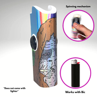 FLKR LYTR: Sassy Sasquatch Fidget Spinning lighter case White Body, works with BIC, High quality polypropylene body for durab...