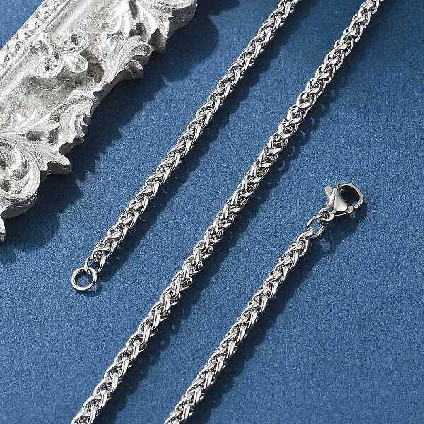 Tarnish Resistant 304 Stainless Steel Wheat Chain Necklaces