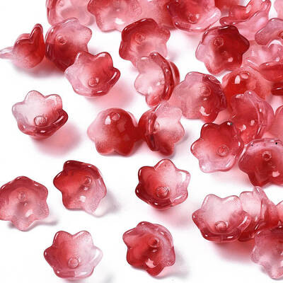 Transparent Two Tone Spray Painted Glass Beads