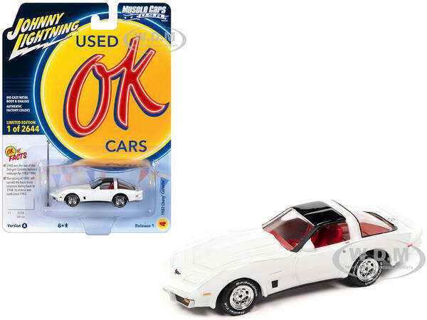 1982 Chevrolet Corvette White with Black Top and Red Interior Limited Edition to 2644 pieces Worldwide \