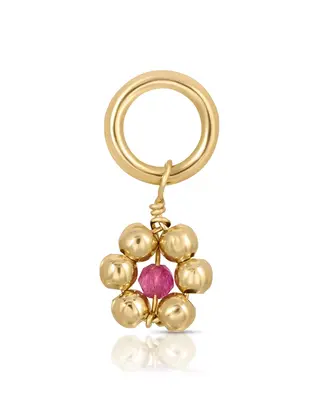 One Love Flowercita Birthstone Charms | Month/Gemstone: July - Ruby | Metal Color: Gold