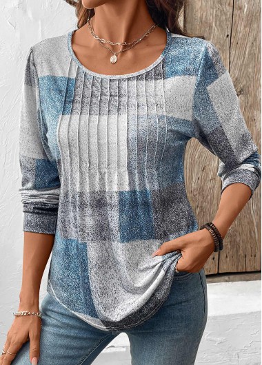 Modlily Multi Color Tummy Coverage Geometric Print T Shirt - XXL