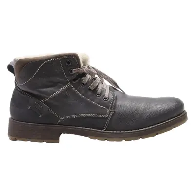 RIEKER Lace-Up Boots Grey Leather Mens UK 10