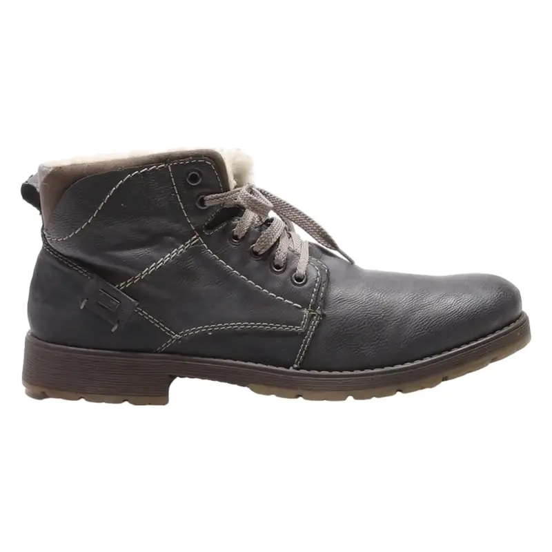 RIEKER Lace-Up Boots Grey Leather Mens UK 10