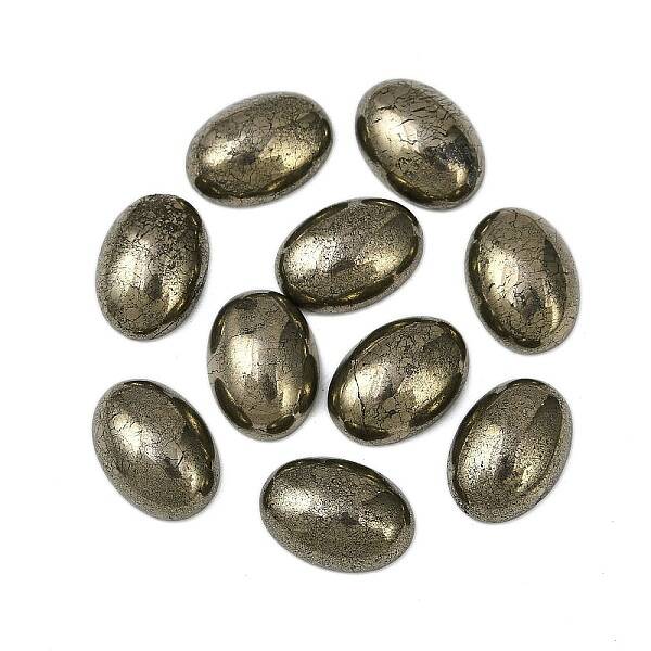 Oval Natural Pyrite Cabochons