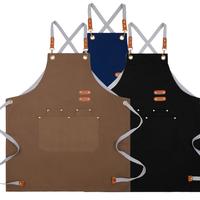 Thickened Canvas Apron with Pocket, 1 Count Durable Working Apron with Cross-back Straps, Adjustable Neck Straps Apron for Me...