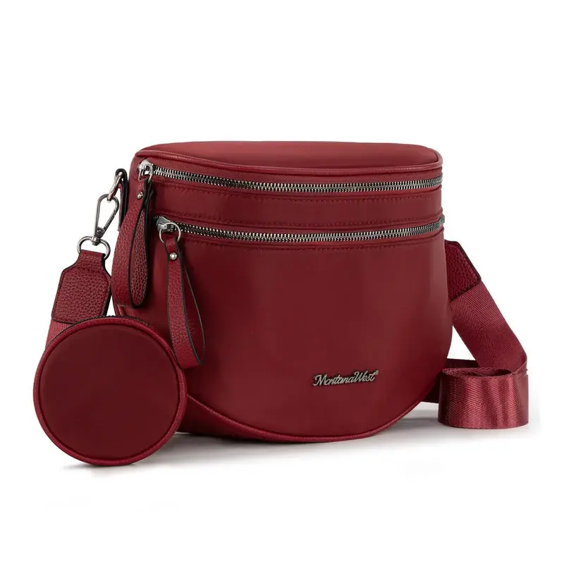 Montana West Large Bum Bag Nylon Crossbody Bags Mom Purse with with Coin Purse