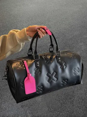 Travel Bag, Carry-on Luggage Crossbody Gym Bag, Down Filled Cotton Boston Pillow Bag, Gifts for Girlfriend, Large Capacity T...