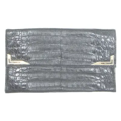 Womens Clutch Bag Black Leather Animal Print