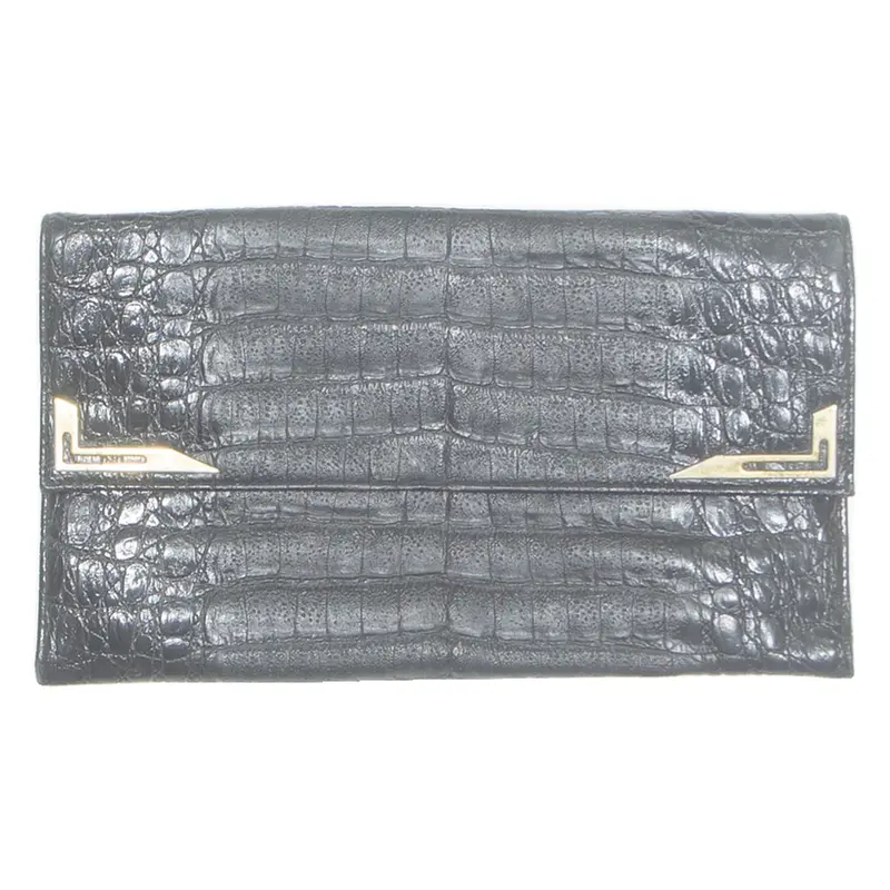 Womens Clutch Bag Black Leather Animal Print