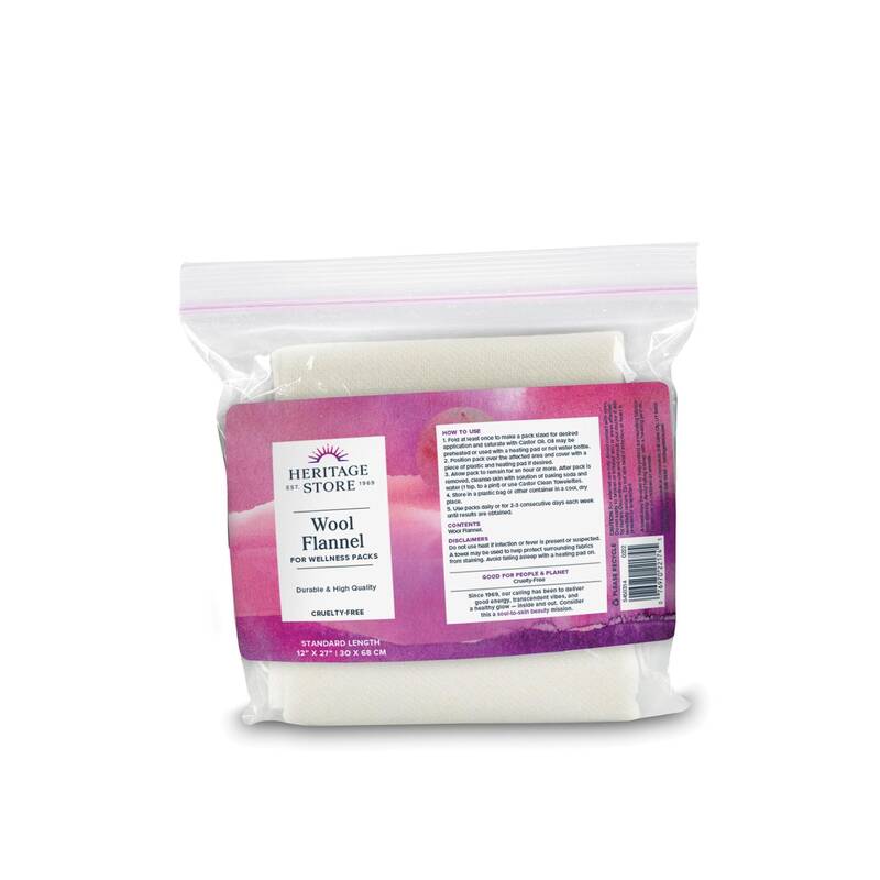 Natural Wool Flannel Pad for Castor Oil Packs – Organic Cotton, 10g Net Weight