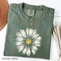Comfort Colors Daisy T-Shirt, Wildflower Graphic Tee, Boho Floral T-Shirt for Women, Cute Plant Lover Unisex T-Shirt, Aesthet...
