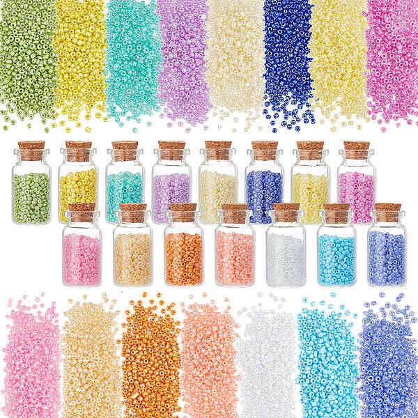 9990Pcs 15 Style Glass Seed Beads