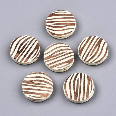 Painted Natural Wood Beads