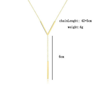 Alloy V-Shaped Tassel Necklaces