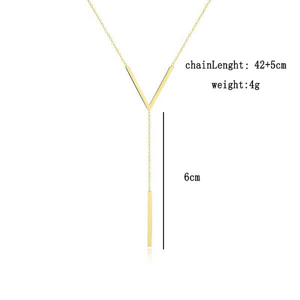 Alloy V-Shaped Tassel Necklaces