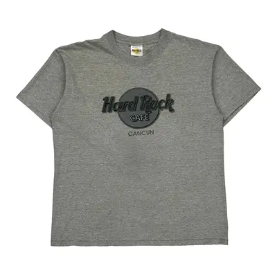 Cancun Hard Rock Cafe Graphic T-Shirt - XL Grey Cotton