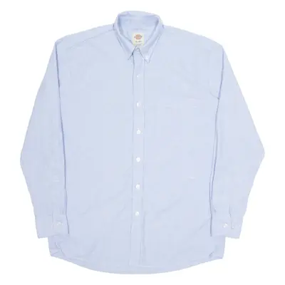 DICKIES Denim Look Mens Plain Shirt Blue Long Sleeve M