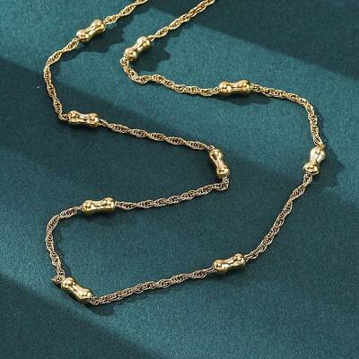 304 Stainless Steel Bone Rope Chain Necklaces