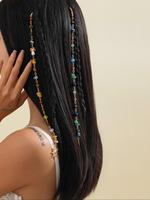 Boho Style Crystal Decorated Moon & Sun Design Chain Hair Accessories Set, Vintage Style Hair Accessories for Women & Girls, ...