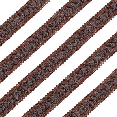 BENECREAT 15 Yard Faux Leather Braid Trims with Curve Lace