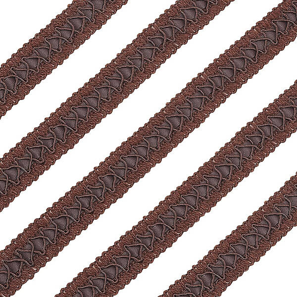 BENECREAT 15 Yard Faux Leather Braid Trims with Curve Lace