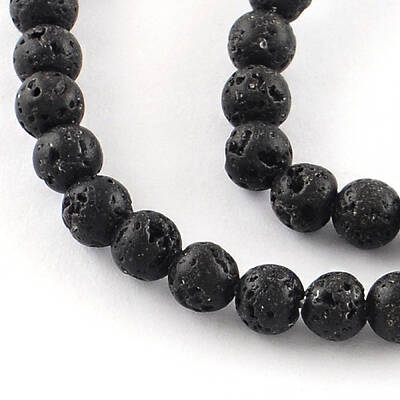 Natural Dyed Lava Rock Gemstone Round Bead Strands