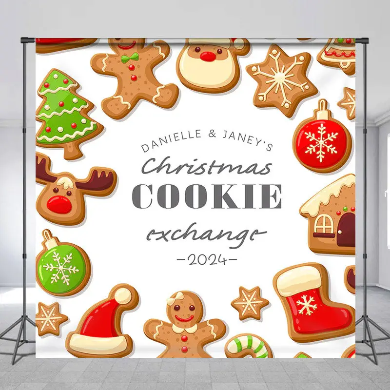 Gingerbread Man Santa Custom Christmas Cookie Backdrop - Aperturee
