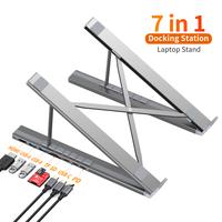 Mukiya 7 in 1 USB C Laptop Docking Station Stand with 4K HDMI, 2 USB 3.1, PD 100W,  for MacBook Pro/Air/Dell/HP/Surface/Lenov...