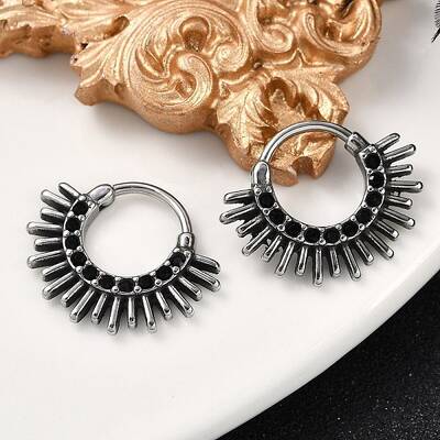 Sun 316 Surgical Stainless Steel Hoop Earrings