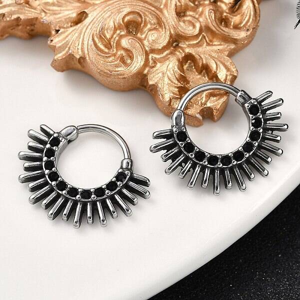 Sun 316 Surgical Stainless Steel Hoop Earrings