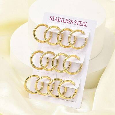 PVD Vacuum Plating 304 Stainless Steel Huggie Hoop Earrings for Women