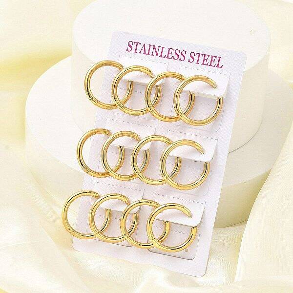 PVD Vacuum Plating 304 Stainless Steel Huggie Hoop Earrings for Women