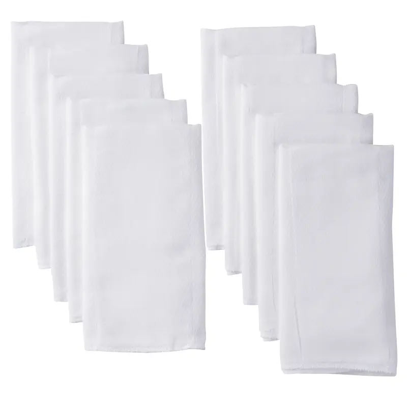 Gerber Baby Gender Neutral Pre-folded Birdseye White Reusable Cloth Diapers - 10 pack