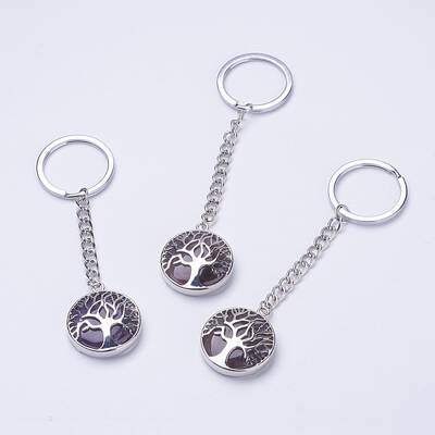 Natural Amethyst Keychain