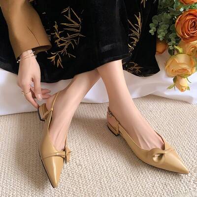 CHIKO Liv Pointy Toe Block Heels Slingback Shoes